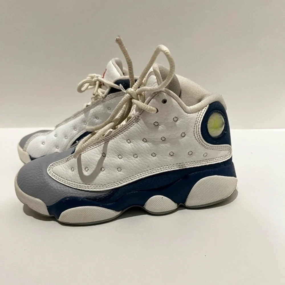 Nike Air Jordan 13 Retro Youth Size 1 French Blue Sneakers 1Y White DJ3005-164